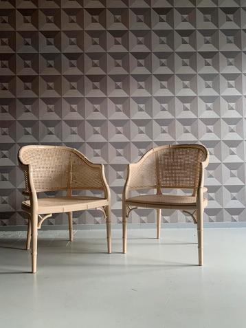Vintage Giorgetti faux Bamboo rotan stoelen 2 stuks  beschikbaar voor biedingen