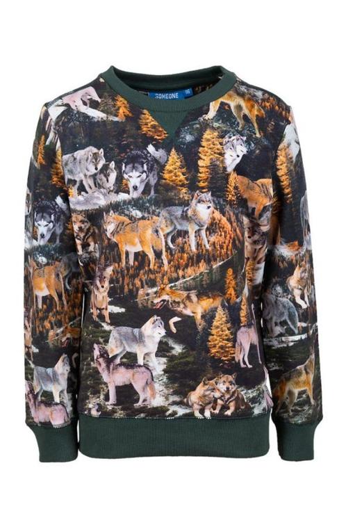 Mooie SOMEONE sweater Lupo met wolven mt 98., Kinderen en Baby's, Kinderkleding | Maat 98, Zo goed als nieuw, Jongen, Trui of Vest