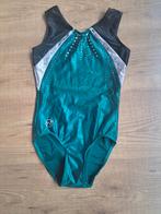 Turquoise glitter turnpakje gymnastic maat 140, Ophalen of Verzenden, Zo goed als nieuw, Turnpak(je), Groen