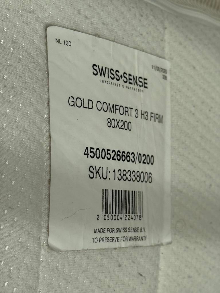 Swiss Sense Gold Comfort 3 H3 Firm, Ophalen, Zo goed als nieuw, Eenpersoons, 80 cm