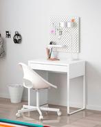 Ikea Micke Bureau met Loberget/Sibben Stoel wit, Ophalen of Verzenden, Zo goed als nieuw, Bureau