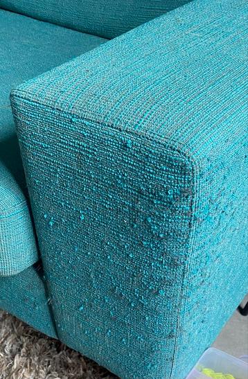 Turquoise stoffen bank - Gebruikt beschikbaar voor biedingen