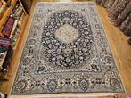 Vintage handgeknoopt perzisch tapijt nain 355x244, Info@SlatsAntiek.nl, Perzisch, 200 cm of meer, Ophalen of Verzenden