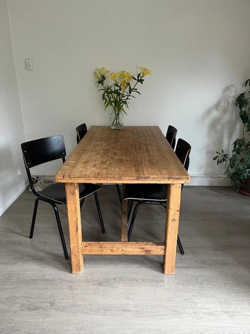 Tafel met stoelen, Huis en Inrichting, Tafels | Eettafels, Gebruikt, Minder dan 50 cm, 150 tot 200 cm, Vier personen, Rechthoekig