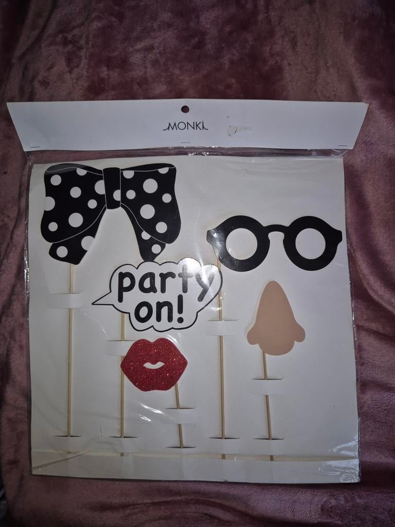Monki Party On! Foto Props nieuwe in verpakking, Ophalen of Verzenden, Nieuw, Feestartikel, Overige
