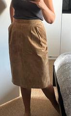 * Bagatelle Vintage Suede Leren Kokerrok / Rok * Mt. 40 ZGAN, Maat 38/40 (M), Bagatelle, Beige, Ophalen of Verzenden