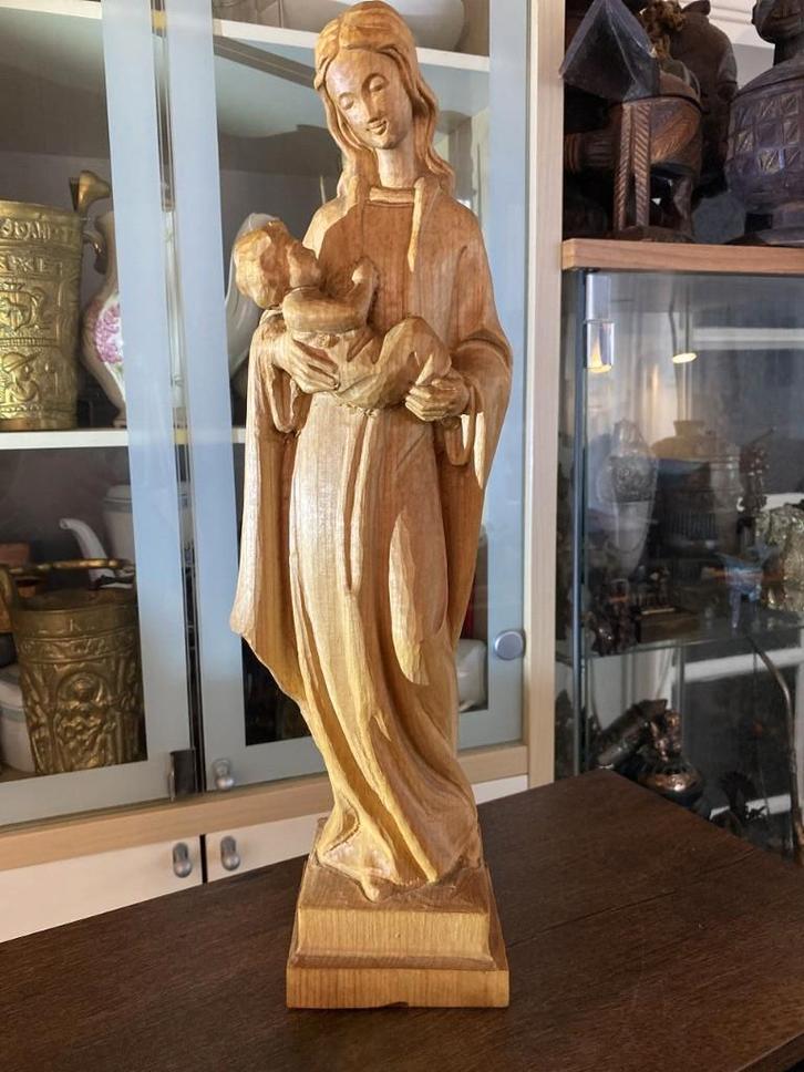 HoutSnijwerk, Madonna mit Kind 44 cm, Antiek en Kunst, Antiek | Religie, Ophalen of Verzenden
