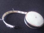 vintage celluloid rolmaat met groen-wit streepmotief, Antiek en Kunst, Ophalen of Verzenden