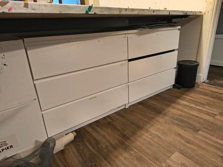 2x Ikea Malm ladekasten - Atelier gebruikt, Huis en Inrichting, Kasten | Dressoirs, Gebruikt, 50 tot 100 cm, 25 tot 50 cm, Met lade(s)