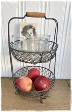 etagere ijzer met houten handvat 36 cm. hoog en 24 cm. d, Ophalen of Verzenden