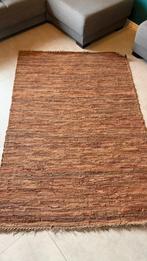Gevlochten leren vloer kleed bruin 140x200cm, Huis en Inrichting, Stoffering | Tapijten en Kleden, Ophalen, 100 tot 150 cm, Bruin