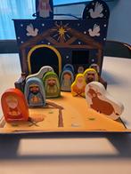 Kerststal koffertje met houten figuren, Kinderen en Baby's, Ophalen of Verzenden, Zo goed als nieuw, Poppenhuis