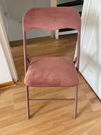 Suede pastel roze klapstoel, Ophalen, Zo goed als nieuw, Overige kleuren, Eén