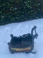 Antieke houten slee met schildering, Ophalen of Verzenden