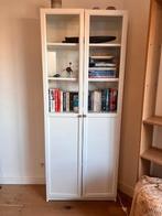 IKEA BILLY boekenkast met glazen deuren (wit), Ophalen, Gebruikt, Scandinavisch, 50 tot 100 cm