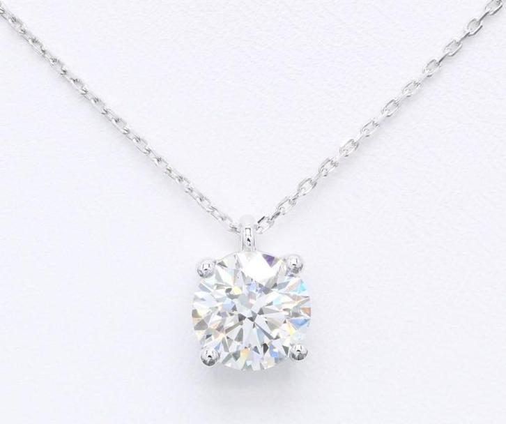 4 Karaat Diamand (Lab Grown) VVS2-14 Karaat Witgoud Ketting, Sieraden, Tassen en Uiterlijk, Kettingen, Nieuw, Goud, Wit, Met edelsteen