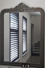 Kuifspiegel landelijk taupe licht ingewassen, Huis en Inrichting, Woonaccessoires | Spiegels, Ophalen, Zo goed als nieuw, Rechthoekig