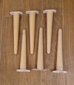 6 houten tafelpoten Deens design beuken 40 cm hoog, Ophalen, Minder dan 50 cm, Zo goed als nieuw, Overige vormen