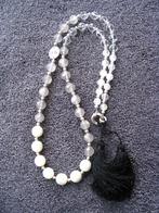 DYRBERG/KERN ketting witte transparante kralen – BOHO STYLE, Verzenden, Zo goed als nieuw, Wit, Overige materialen