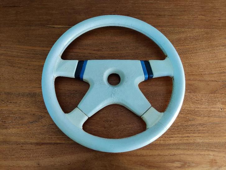 Vintage Victor Interspeed wit leren sportstuur 380mm, Auto diversen, Tuning en Styling, Ophalen of Verzenden