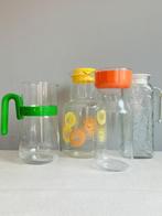 Vintage water- limonade- wijnkannen glas Pyrex seventies, Ophalen of Verzenden, Gebruikt, Overige typen