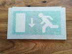Bord nooduitgang van plexiglas groen en wit, Antiek en Kunst, Curiosa en Brocante, Ophalen of Verzenden
