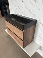 Badkamermeubel 100cm- tabacco - kermaische wastafel, WLtradingNL@outlook.com, 100 tot 150 cm, 5391JA, Nieuw