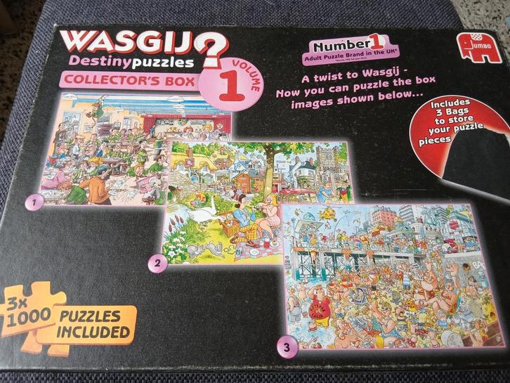 Wasgij Destiny 3x1000 Puzzels - Collector's Box ruilen mag, Hobby en Vrije tijd, Denksport en Puzzels, Zo goed als nieuw, Legpuzzel