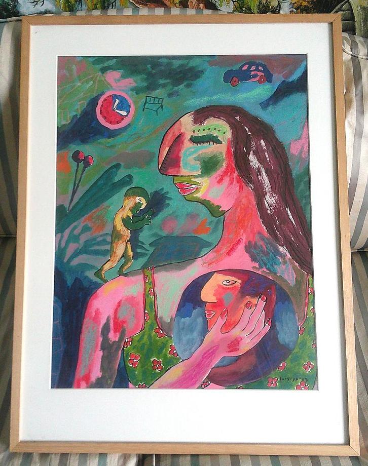 Your daughter asked for the moon - Surajiya (Indonesisch), Antiek en Kunst, Kunst | Schilderijen | Klassiek, Ophalen