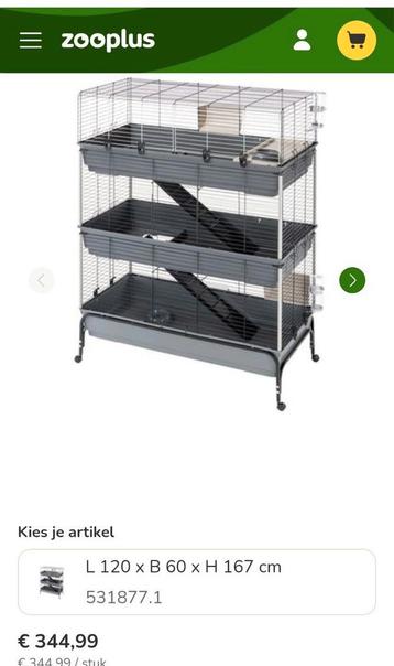 GROOT ferplast verblijf! 3 ETAGES ! Cavia - konijnverblijf ! beschikbaar voor biedingen