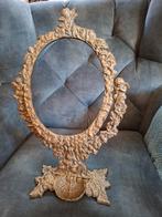 Antiek Kantelbaar Spiegelframe met Engeltjes, Ophalen of Verzenden, Ovaal, Minder dan 50 cm, Minder dan 100 cm