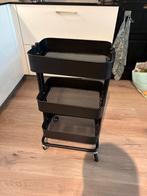 IKEA trolley Zwarte rolwagen met 3 niveaus, Ophalen, Zo goed als nieuw