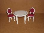 Lundby rococo tafel en 2 stoelen, Gebruikt, Ophalen of Verzenden