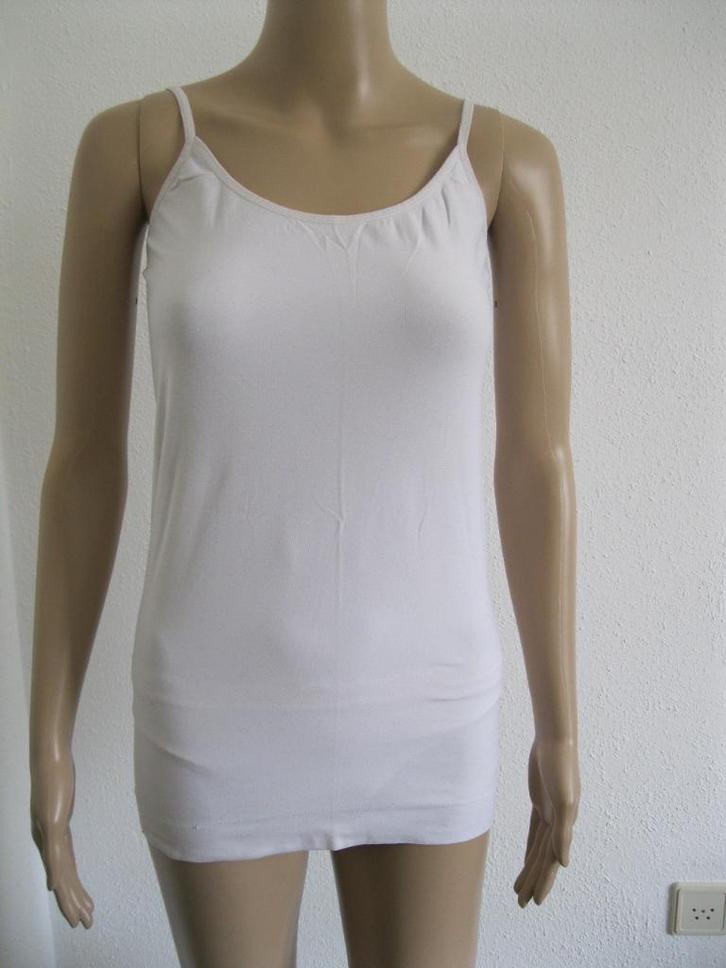maat L, Anni Rolfi stretch hemd, wit, 45 cm., Kleding | Dames, Ondergoed en Lingerie, Hemd, Wit, Ophalen of Verzenden