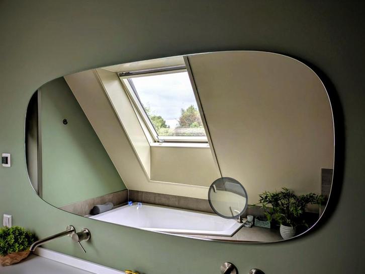 Badkamerspiegel Saniclear shave 160x75cm, Huis en Inrichting, Woonaccessoires | Spiegels, Nieuw, Minder dan 100 cm, Ovaal, Ophalen