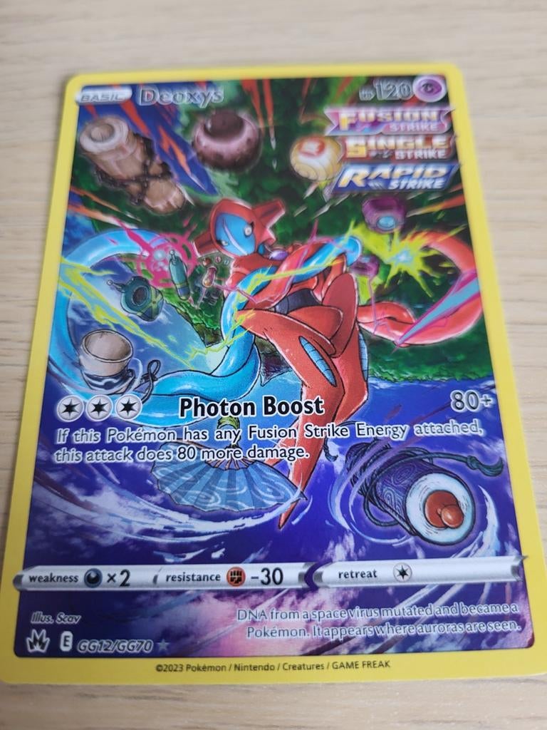 Deoxys pokemon kaart, Ophalen of Verzenden, Zo goed als nieuw, Losse kaart, Foil