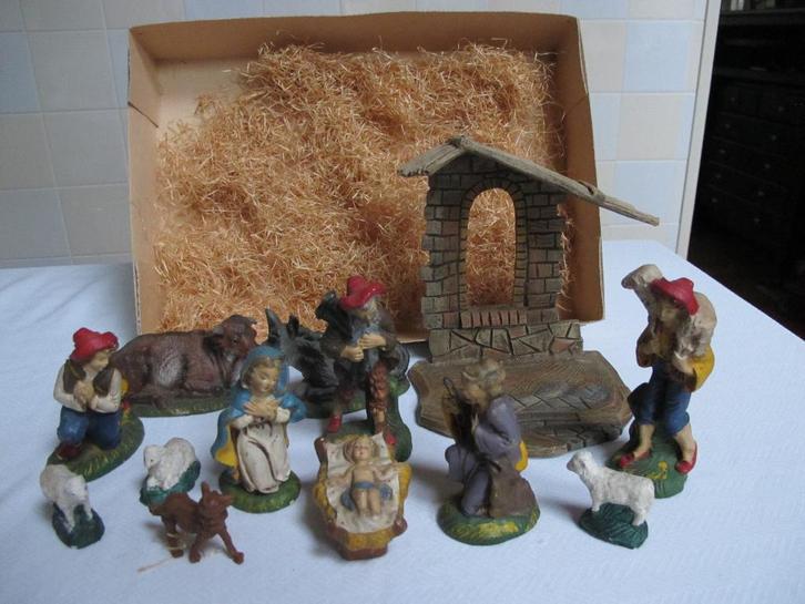 kerststal antiek, Diversen, Kerst, Gebruikt, Ophalen of Verzenden