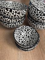 Luipaard servies zwart wit vaatwasser bestendig, Ophalen, Keramiek, Overige stijlen, Kom(men)