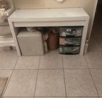 Make-up Tavel / bureau - wit met glazen blad, Huis en Inrichting, Bureaus, Ophalen of Verzenden