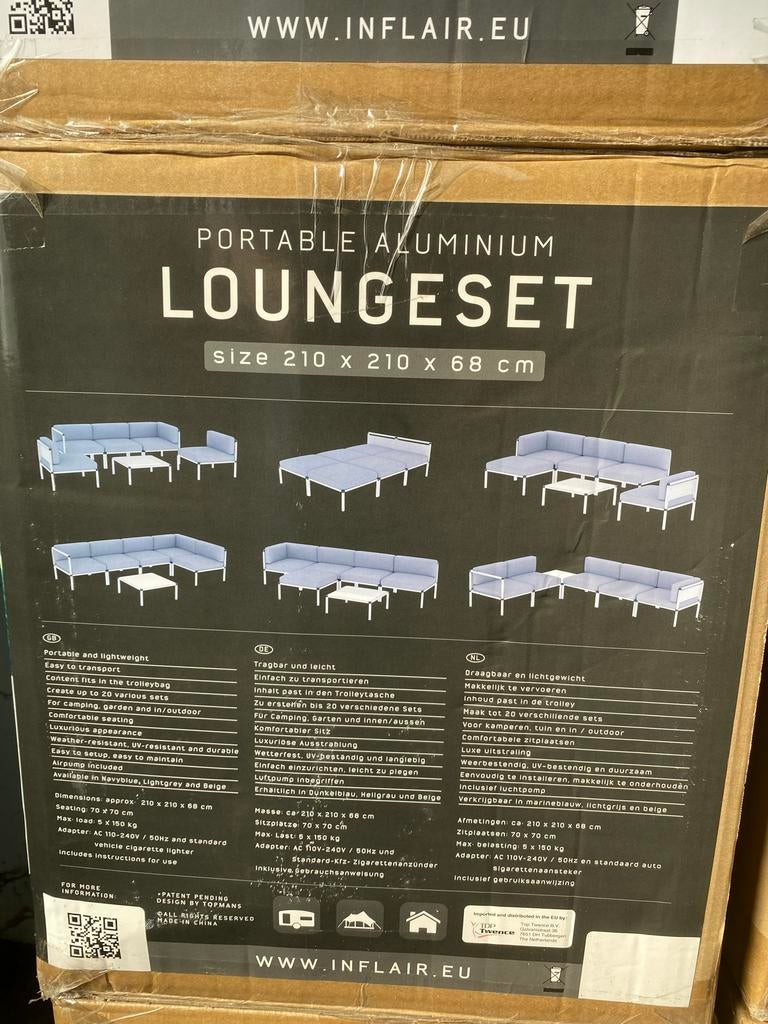 Luxe Aluminium Loungeset - Nieuw in doos!, Tuin en Terras, Tuinsets en Loungesets, Ophalen, 5 zitplaatsen, Loungeset, Inflair