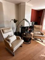 crèmekleurige leren Rolf Benz stoelen /fauteuils, Huis en Inrichting, Ophalen, Gebruikt, Minder dan 75 cm, Leer