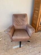 Vintage Leren Fauteuil, Ophalen, Gebruikt, Minder dan 75 cm, Leer