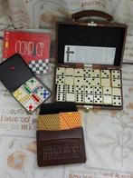 Drie leuke spellen o.a. DOMINO in koffer, prima staat, Ophalen of Verzenden, Gebruikt