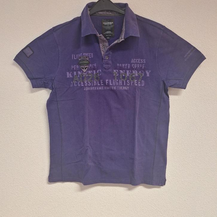 Heren poloshirt km, Hallinger, paars, XL, Kleding | Heren, Polo's, Zo goed als nieuw, Maat 56/58 (XL), Paars, Ophalen of Verzenden