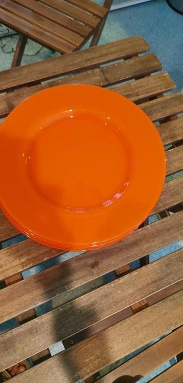 borden glas oranje 32 cm, 4st beschikbaar voor biedingen