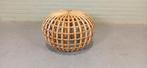 Vintage riet rotan poef ottoman voetstoel, rond, Huis en Inrichting, Tweedehands, Tweedehands, Riet of Rotan, Ophalen of Verzenden