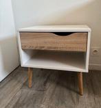 Nachtkasje Oslo Bedside 1 Drawer in White and Oak Wood, Huis en Inrichting, Ophalen, Zo goed als nieuw, Minder dan 45 cm