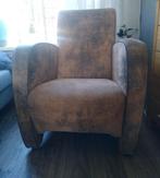 Nette fauteuil runder leer, Huis en Inrichting, Fauteuils, Ophalen, Zo goed als nieuw, Minder dan 75 cm, Leer