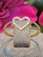 14k Gouden Ring Hartje, Ophalen of Verzenden, Zo goed als nieuw, 17 tot 18, Dame