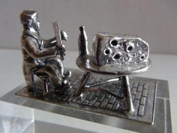 Miniatuur zilver S7d man kaas wijn tafel zilveren miniaturen beschikbaar voor biedingen